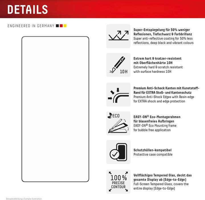 Productafbeelding Displex Premium Glass, Full Cover Panzerglas (1 Stuk, Samsung Galaxy S25 Ultra)