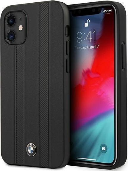 Actual product image BMW Hard Case Leather Tire Marks for Apple iPhone 12 mini - black (Apple iPhone 12 mini)