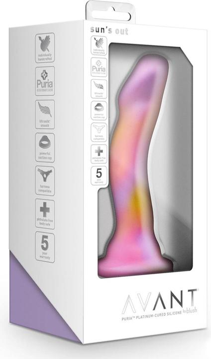 Actual product image Blush Novelties Avant Suns Out Silicone Dildo - Curved Shaft for G Spot and P Spot Stimulation - Pow