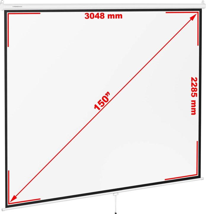 Produktbild Fromm & Starck Beamer Leinwand Heimkino Projektionsfläche Rollo Leinwand Decke 4:3 313 x 239 cm (150", 4:3)