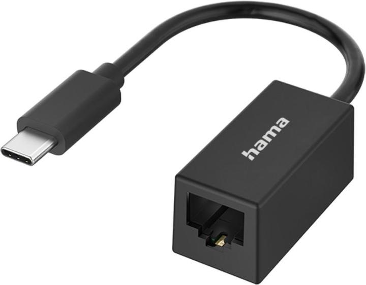 Hama Network Adapter, USB-C male - LAN/Ethernet female, Gigabit Ethernet (USB-C, RJ45 (1x))