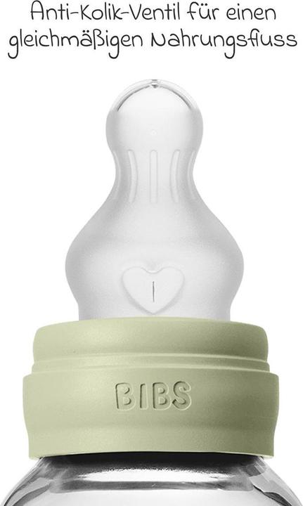 Produktbild Bibs Babyflaschen Glas-Flasche Baby Bottle Round 120 ml + Silikon-Trinksauger (120 ml)
