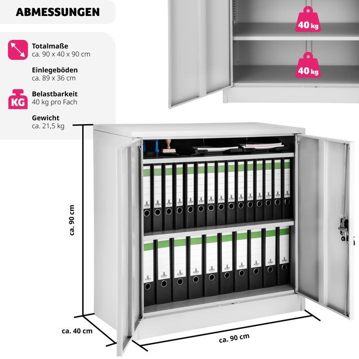 Actual product image tectake Filing cabinet with 3 shelves (90 x 40 x 90 cm)