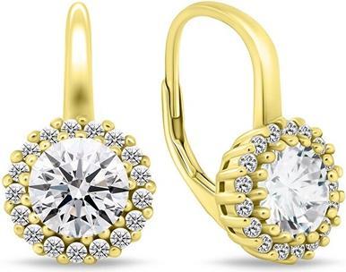 Actual product image Brilio Silver - Charming gold-plated earrings with clear zircons EA746Y
