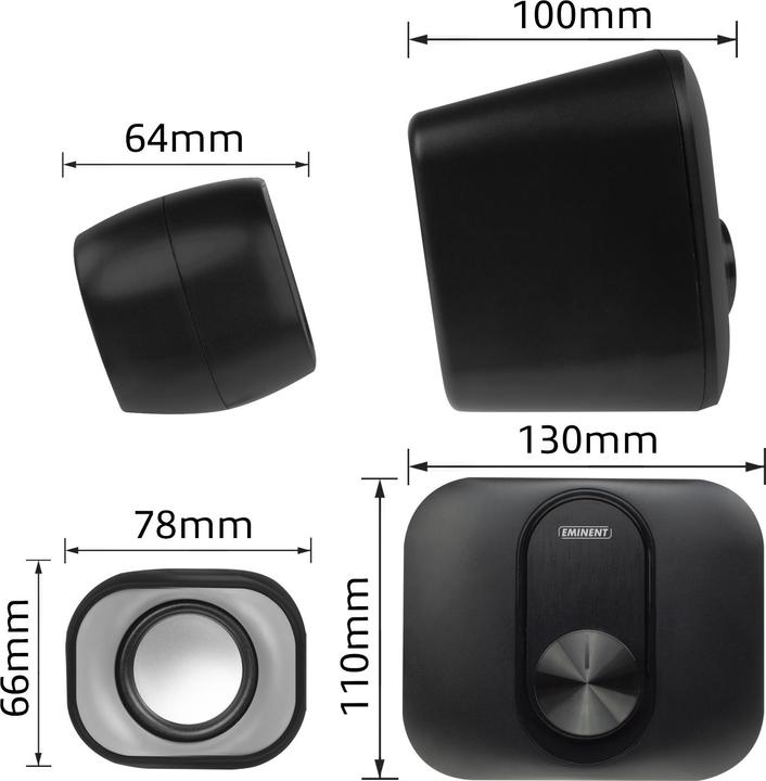 Produktbild Eminent 2.1 Stereo speaker set for PC and laptop, USB powered