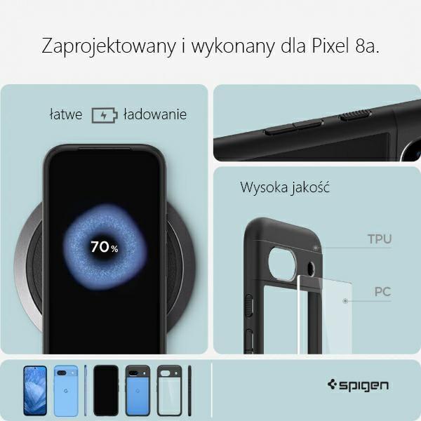 Actual product image Spigen Ultra Hybrid Google Pixel 8a czarny/black ACS07262 (Google Pixel 8)