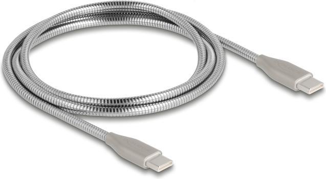 Actual product image Delock USB-C Kabel USB 2.0 mit Metallmantel USB Type-C Steck (1 m, USB 2.0, 60 W)