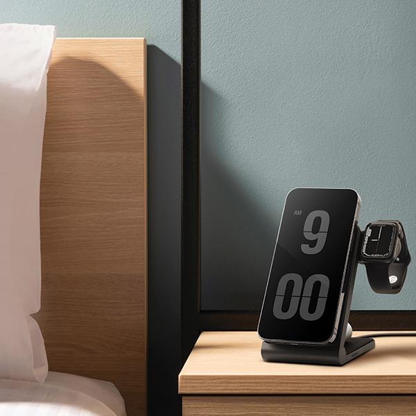 Produktbild Energea MagTrio składana ład. indukcyjna 3w1 15W Fast Charging szary/gunmetal MagSafe (15 W)