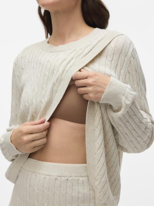 Produktbild Mamalicious Normal geschnitten Rundhals Gerippte Ärmelbündchen Strickoberteil Gestricktes Oberteil