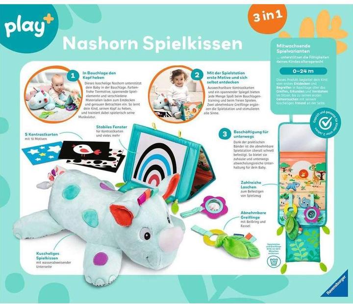 Image du produit Play+ Rhinocéros (33 x 38 cm)