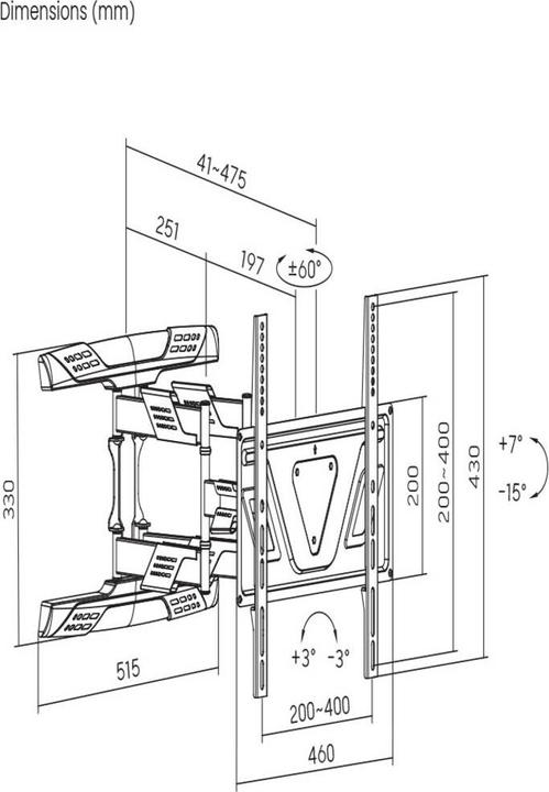 Actual product image SpeaKa Professional SpecialX TV wall mount (Ceiling, 70", 45 kg)