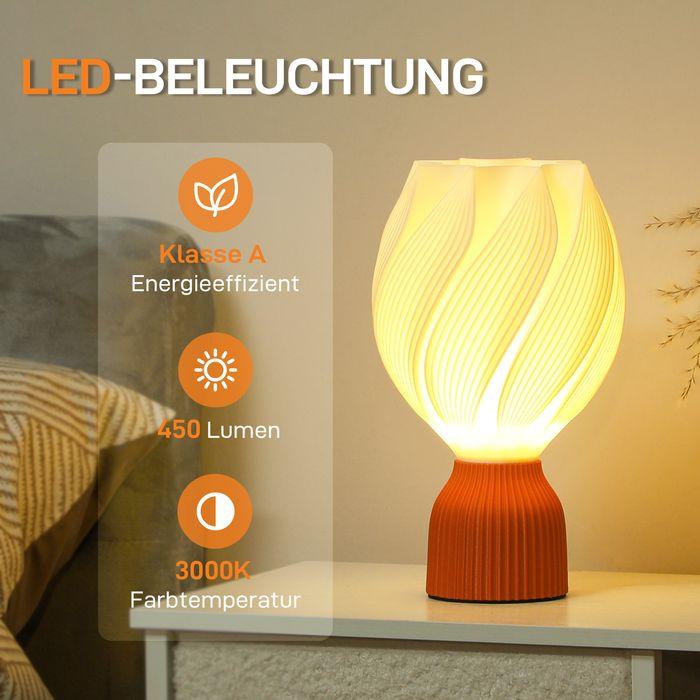 Produktbild Swisshandel24 Tischlampe, LED Tischleuchte mit 3D-Druck blütenähnlichen Lampenschirm Weiss (450 lm, E27)