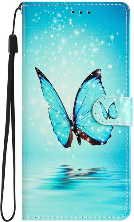 Produktbild Cover-Discount Leder Etui Hülle Schmetterling blau (Samsung Galaxy S24+)