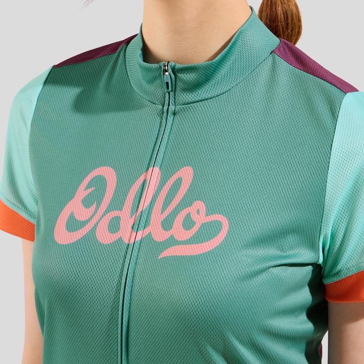 Actual product image Odlo T-shirt s/u collar s/s full zip ESSENTIAL PRINT (L)