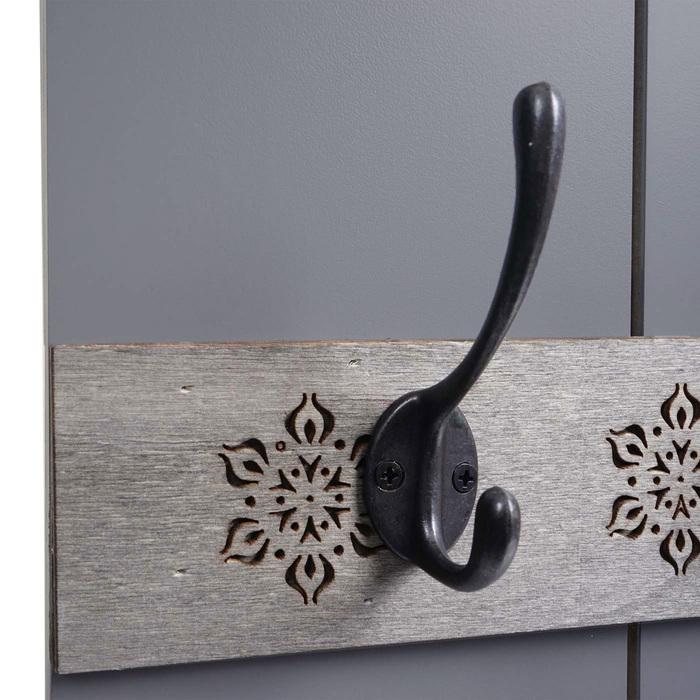 Immagine prodotto Mendler Appendiabiti da parete HWC-C89 Home, look shabby vintage, 8 ganci 91x60cm - grigio-blu