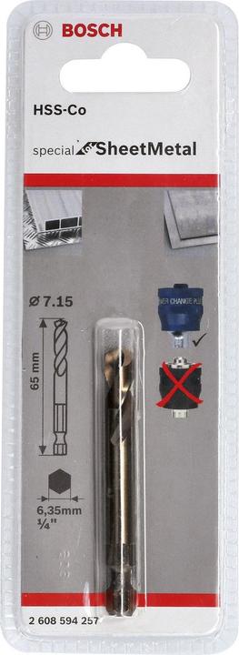 Image du produit Bosch Professional Zubehör Foret de centrage Plus HSS-Co. 7.15 x 65 mm. (7.15 millimètres)