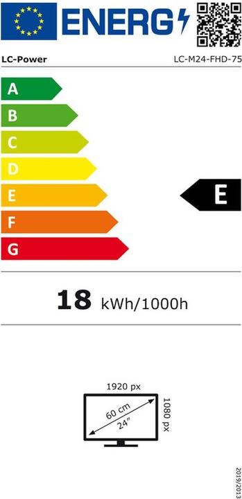 Label énergétique LC-Power 60,45cm (23,8") LC-M24-FHD-75 (1920 x 1080 pixels, 23.80")