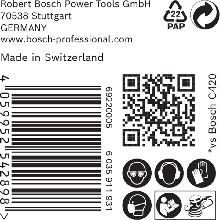 Actual product image Bosch Professional Zubehör Expert C470 Sandpaper without holes for angle grinders and drills, 125 mm, G 40, 50 pcs. (40)