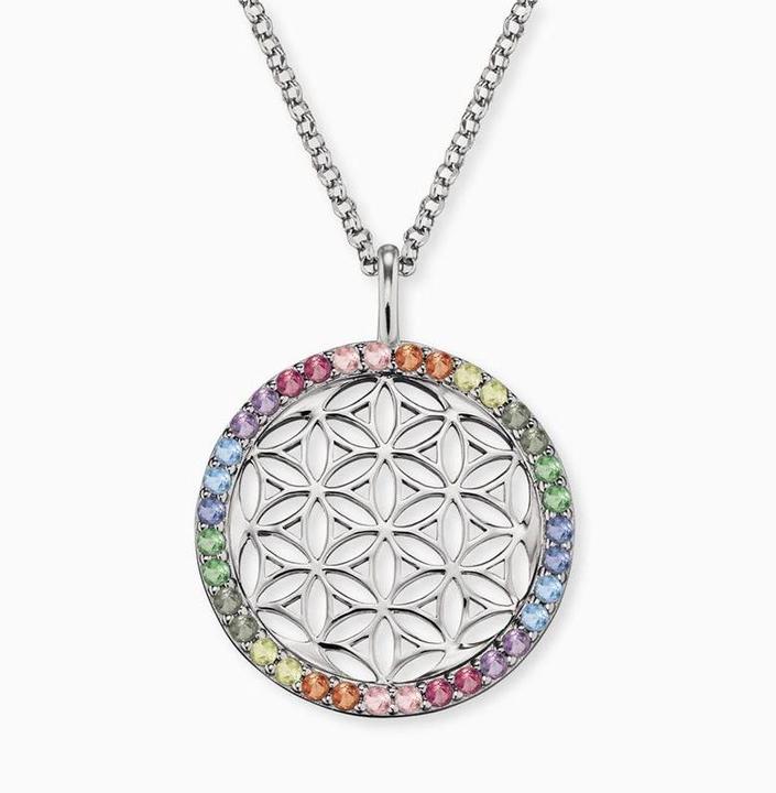 Actual product image Engelsrufer Necklace flower of life (925 silver rhodium-plated, 50 cm)