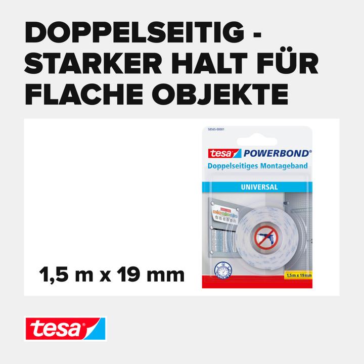 Produktbild tesa Powerbond UNIVERSAL doppelseitiges Montageband (19 mm)