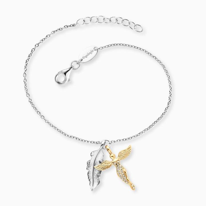 Immagine prodotto Engelsrufer Bracciale Piuma e Angelo (17 cm, Argento 925)