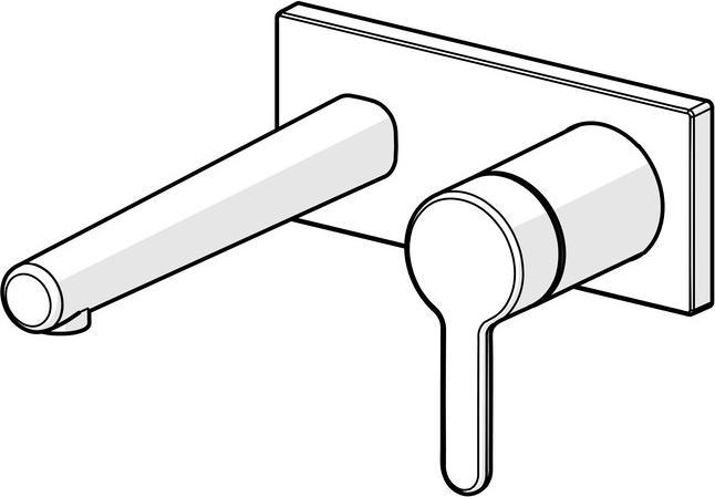 Immagine prodotto Hansa HANSADESIGNO Set completo per rubinetteria lavabo, sporgenza 194 mm, 51092183