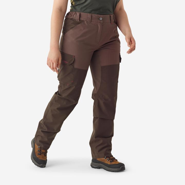 Actual product image Solognac Jagd-Regenhose Damen 500 Cargo-Taschen braun (40, 42)