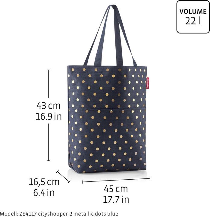 Actual product image reisenthel cityshopper 2 set #1 metallic dots blue