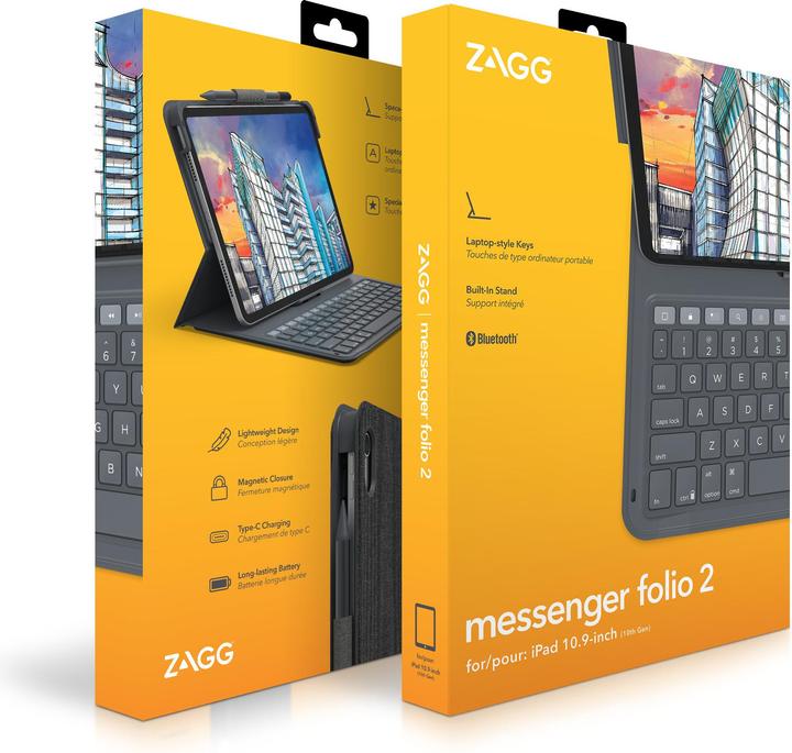 Actual product image Zagg Messenger Folio 2 (CH, iPad 2025 (11th gen), iPad 2022 (10th Gen))