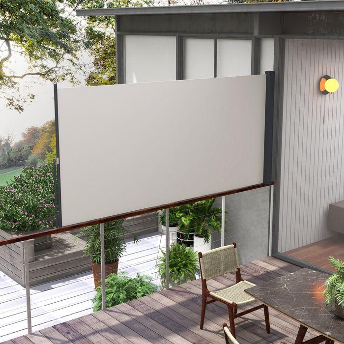 Immagine prodotto Swisshandel24 Tenda da sole laterale estensibile, tenda da sole per giardino 300x140cm, schermo per la privacy (3 m)