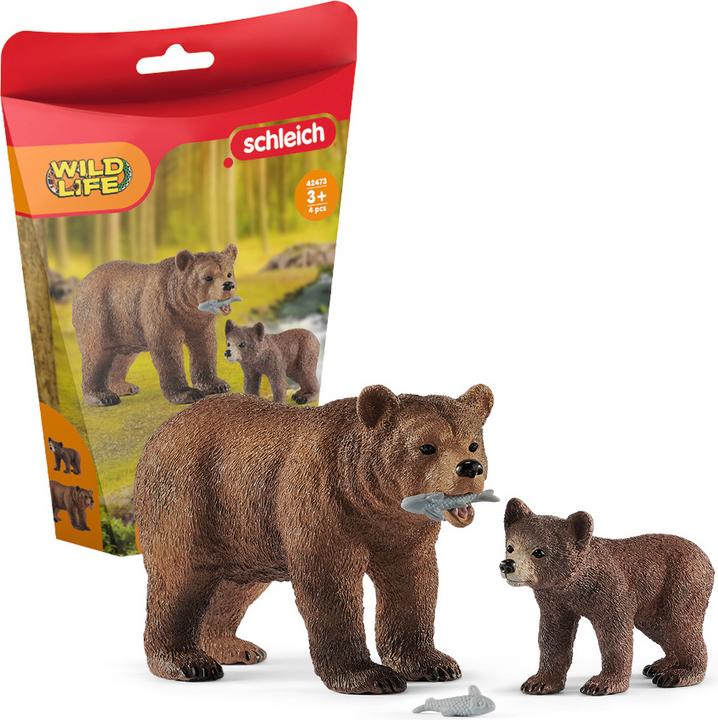 Actual product image Schleich Grizzly bear mother with cub