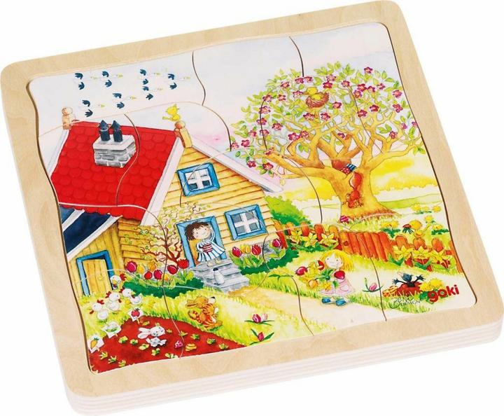 Goki 4-Schichten Puzzle Jahreszeiten (54 Teile)