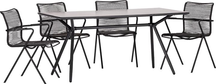 Image du produit Acamp Set 4x ALPHA Rope fauteuil empilable + 1x ALPHA table en verre (160 cm)
