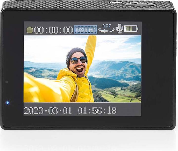 Productafbeelding Nedis Action Cam 1080p@30fps 12 MPixel Waterdicht tot: 30,0 m 90 min WLAN App beschikbaar voor: Andro (30p, WiFi)