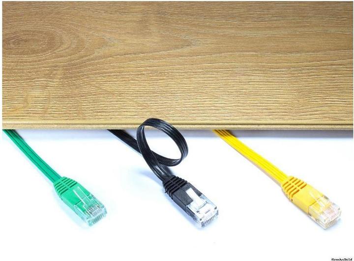 Produktbild Varia Patchkabel, Cat. 5e, U/UTP, FLACHKABEL, schwarz, 3m (UTP, U/UTP, CAT5e, 3 m)