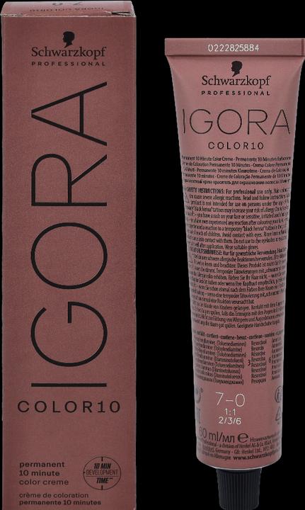 Actual product image Schwarzkopf Professional Hair Color IGORA Color10 (7-0 Medium blonde)