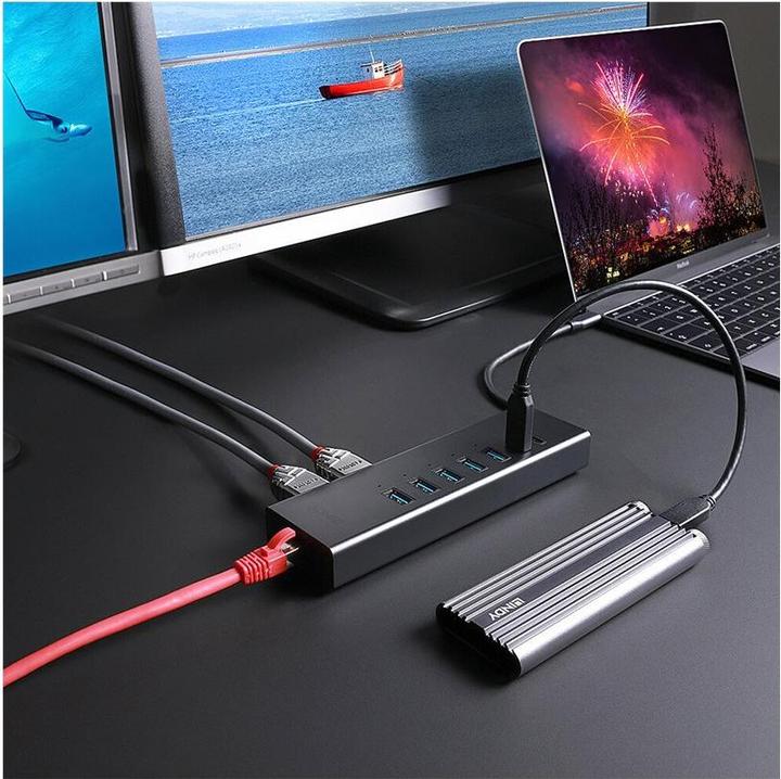Actual product image Lindy DST-Mini Duo (USB-C, 10 Ports)