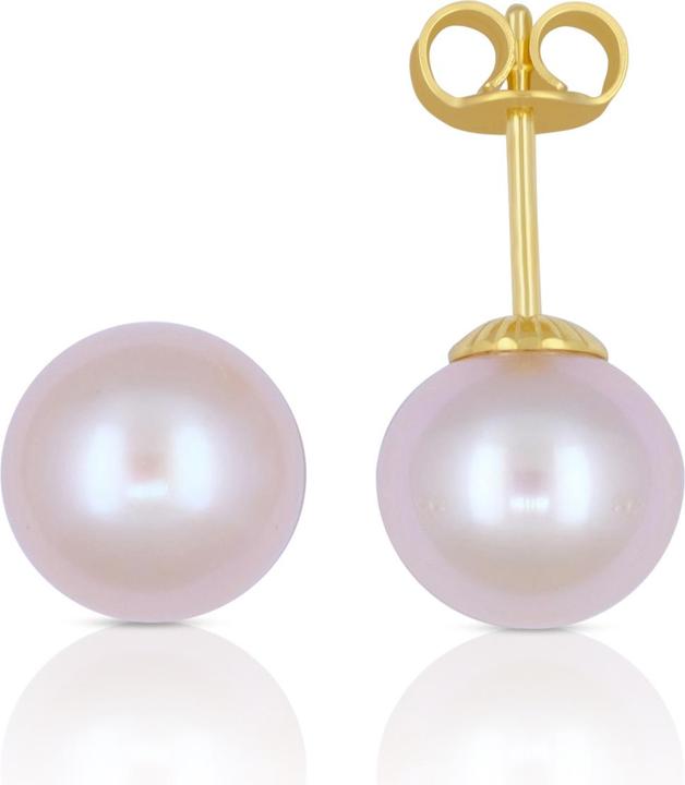 Produktbild Muau Ohrstecker Gelbgold 750 Süsswasserperle 8.5-9mm (750/18 K Gelbgold)