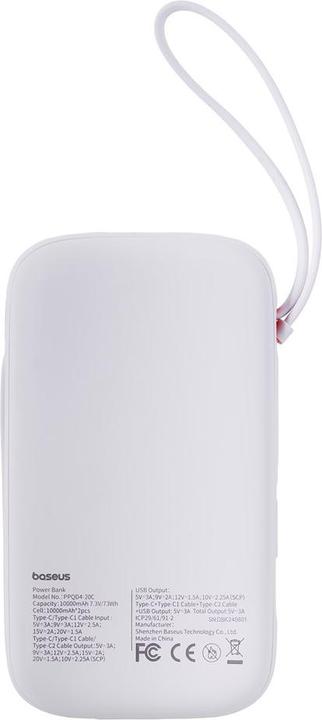 Produktbild Baseus Powerbank QPow 2 20000mAh 30W 2xUSB-C (white) (20000 mAh, 30 W, 30 Wh)