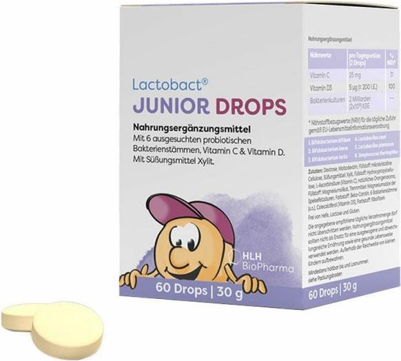 Produktbild Lactobact JUNIOR + Drops (60 Stück, Bonbon, 56 g)