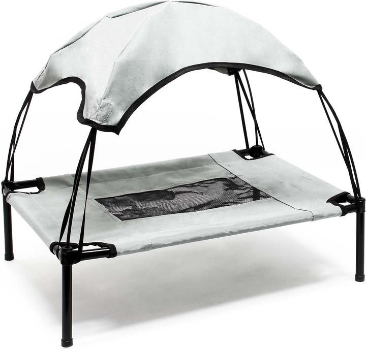 Immagine prodotto Wiltec Letto portatile per animali domestici relax all'aperto Letto per cani a baldacchino S Grigio (Cane)