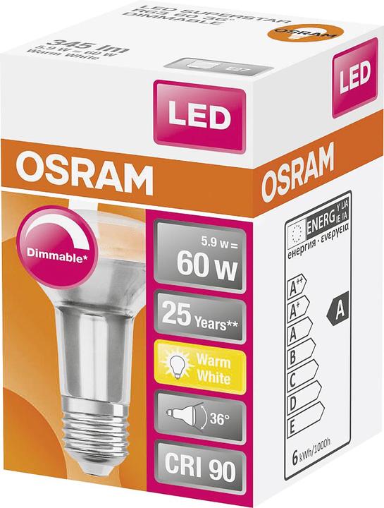 Produktbild Osram Led Superstar R63 (E27, 5.90 W, 350 lm, 1 x, G)