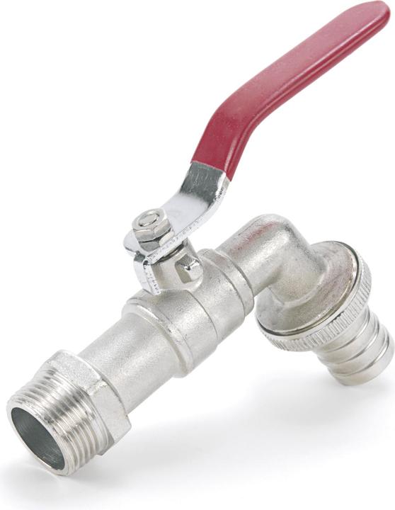 Produktbild Rehau Wasserhahn Garten 1/2 Zoll mit Kugelventil, Messing matt verchromt