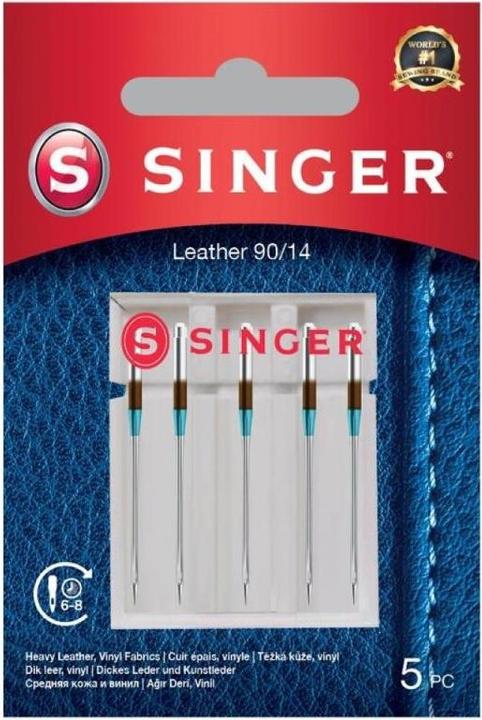 Image du produit Singer Aiguille pour machine à coudre en cuir, 90/14, paquet de 5