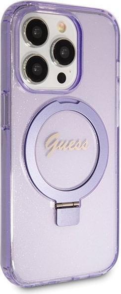Immagine prodotto Guess GUHMP13XHRSGSU iPhone 13 Pro Max 6.1" viola/viola Custodia rigida ad anello Stand Script Glitter (Apple iPhone 13 Pro Max)