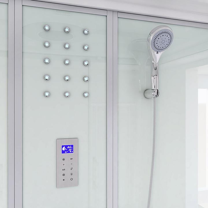 Image du produit Home Deluxe Douche à vapeur avec fonction hydromassage et éclairage LED YARU WHITE - 170x90x220 cm