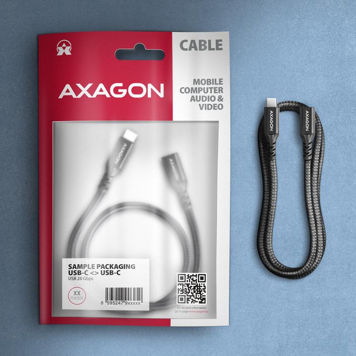 Immagine prodotto Axagon BUCM32-CF15AB Cavo di prolunga Kabelis Gen2 USB-C - USB-C 1,5 m, 5 A, 20 Gbit (1.50 m, USB 3.2 Gen 2x2)