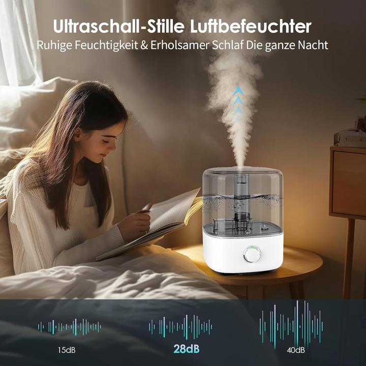 Produktbild Vankarr Ultraschall-Luftbefeuchter mit Top-Fill und 360° Düse (50 m²)