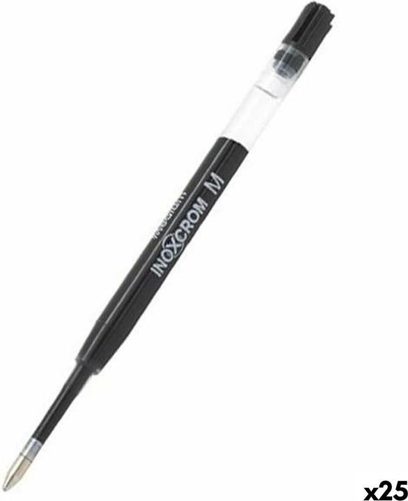 Inoxcrom Nachfüllung für Kugelschreiber M Schwarz 1 mm (25 Stück) (Nero, 25 x)