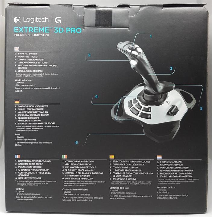 Immagine prodotto Logitech G Extreme 3D Pro Precision Flight Stick (PC)